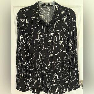 Big Dart plus button front blouse